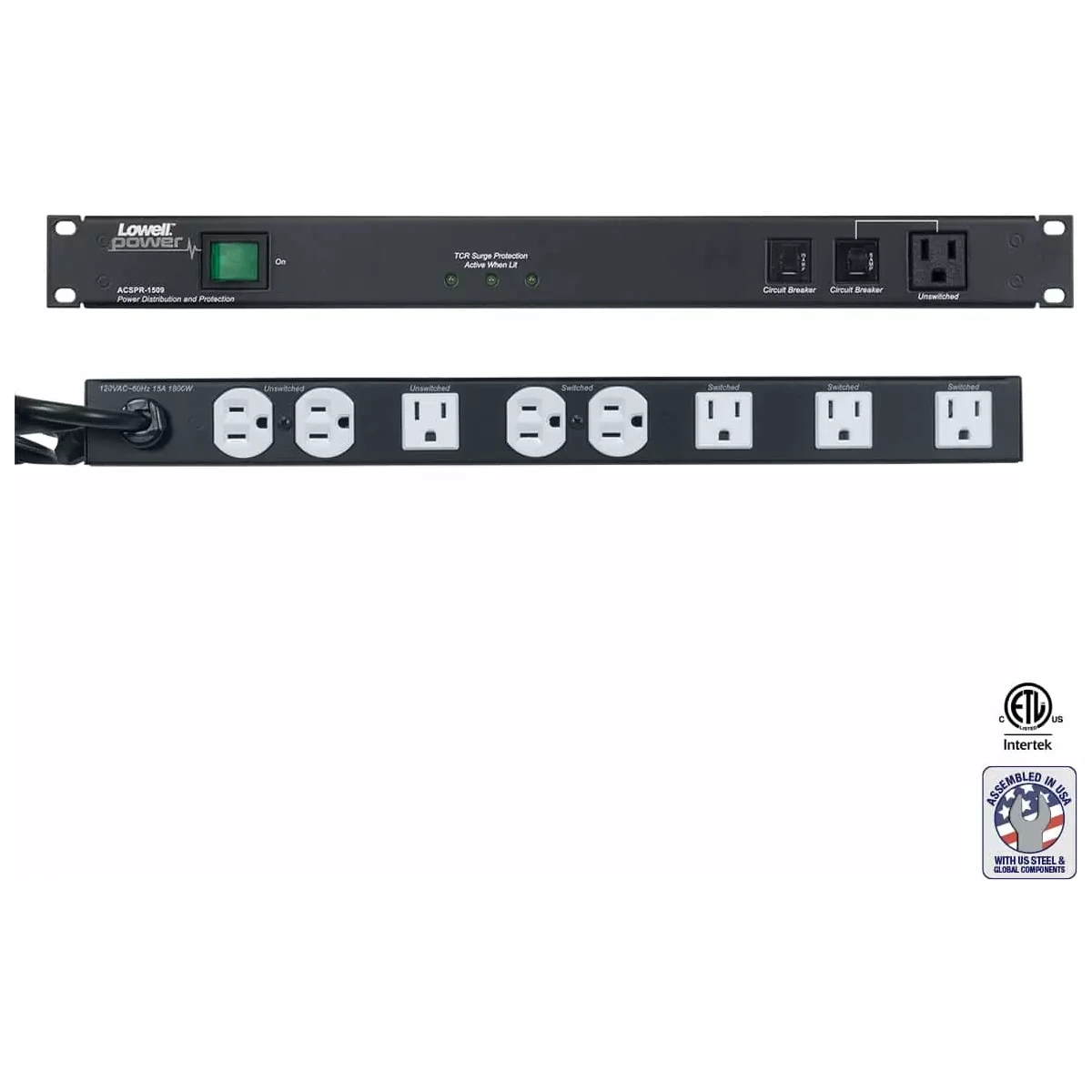 Lowell ACSPR-1509 Rackmount Power Panel 15A product image