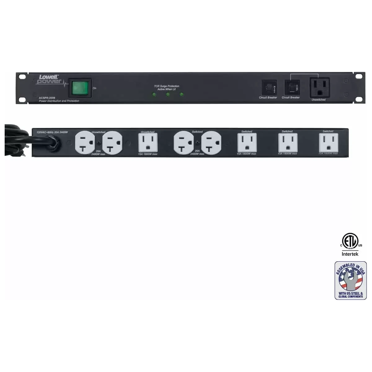 Lowell ACSPR-2009 Rackmount Power Panel 20A product image