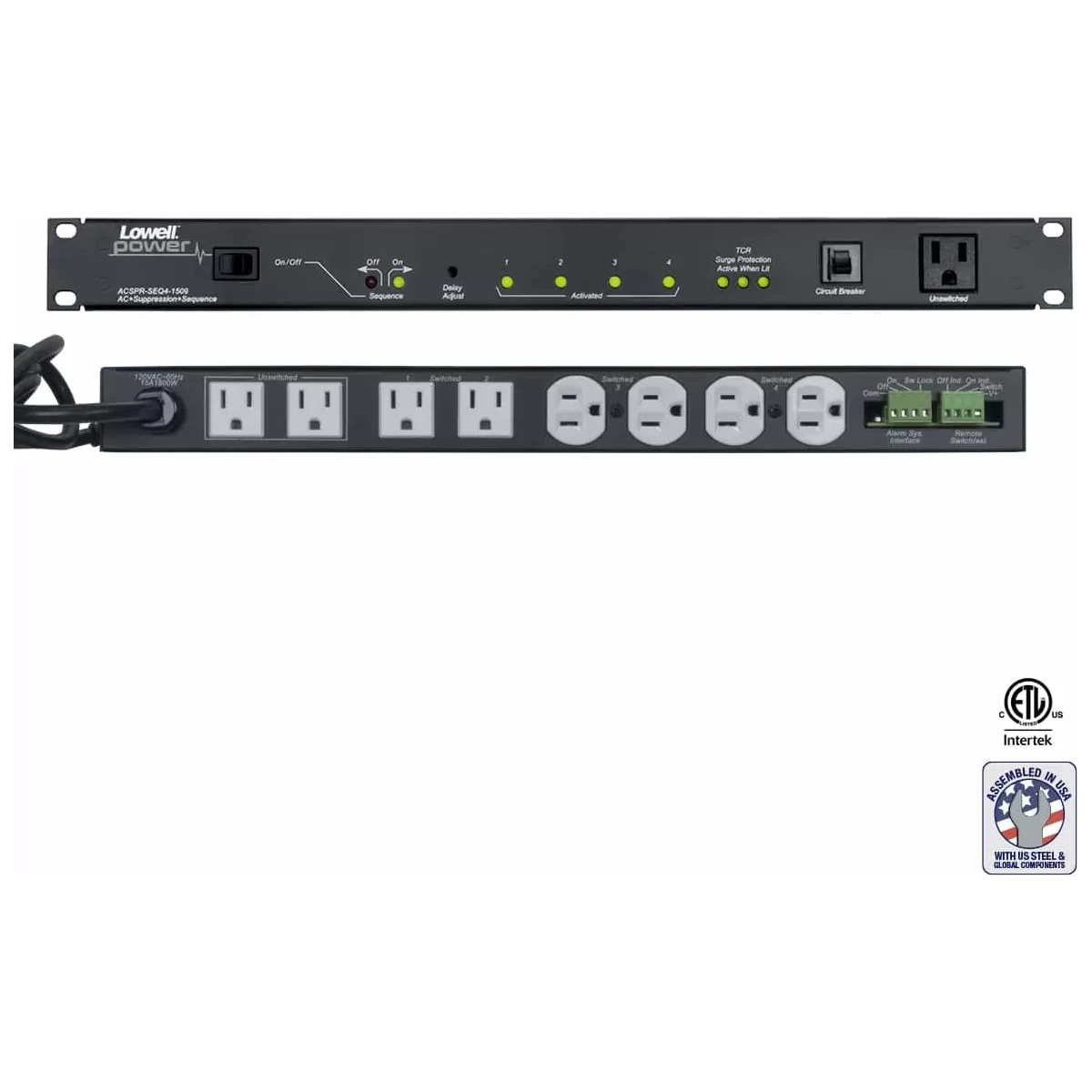 Lowell ACSPR-SEQ4-1509 Rackmount SEQ Power Panel product image