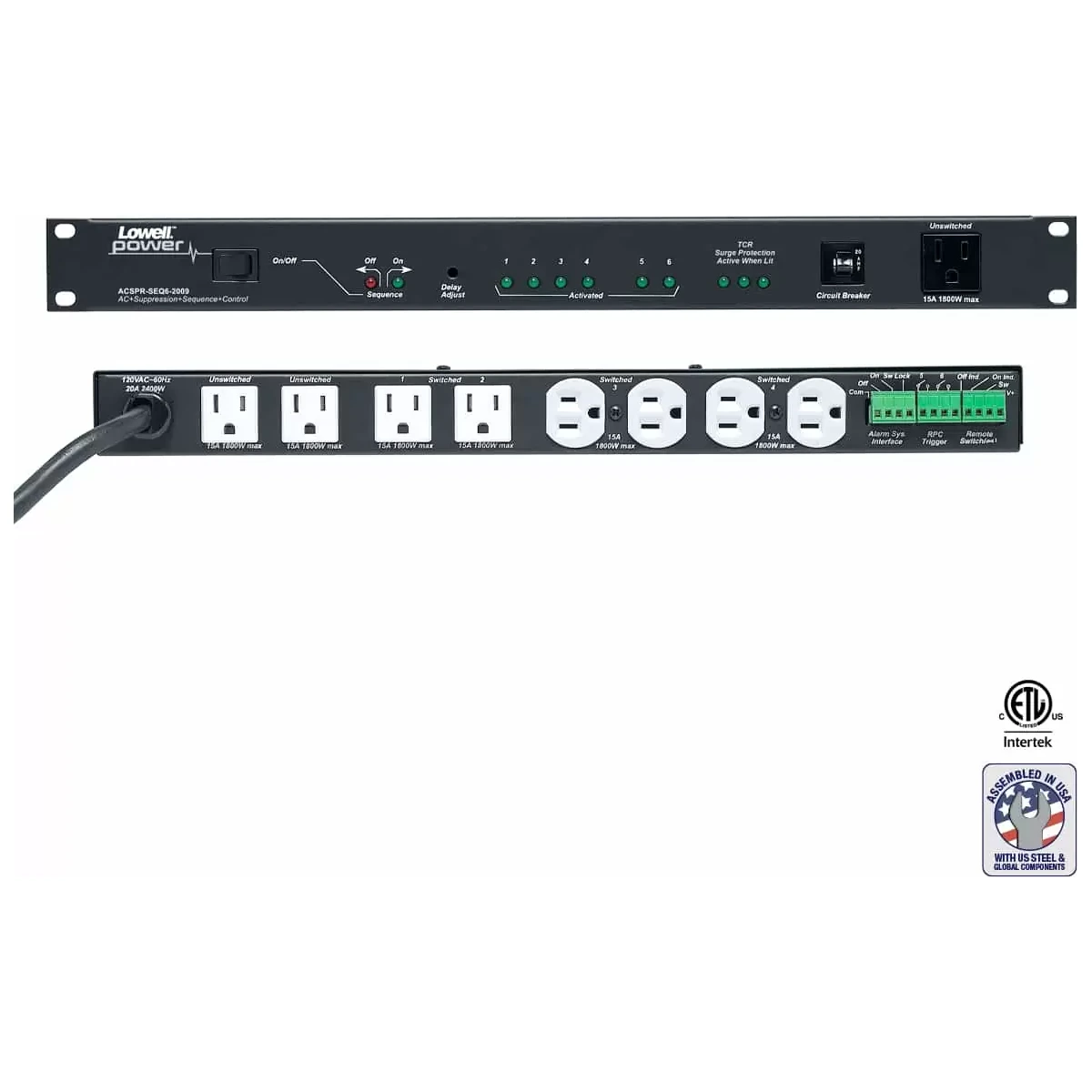 Lowell ACSPR-SEQ6-2009 Rackmount SEQ Power Panel product image
