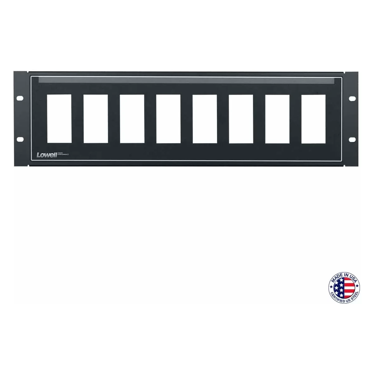 Lowell D8P-ID-3 Punched Rack Panel for Devices
