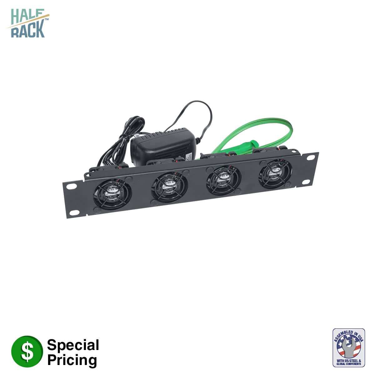 Lowell FDC4-1HRT Half-Rack Panel 4 DC Fans product image