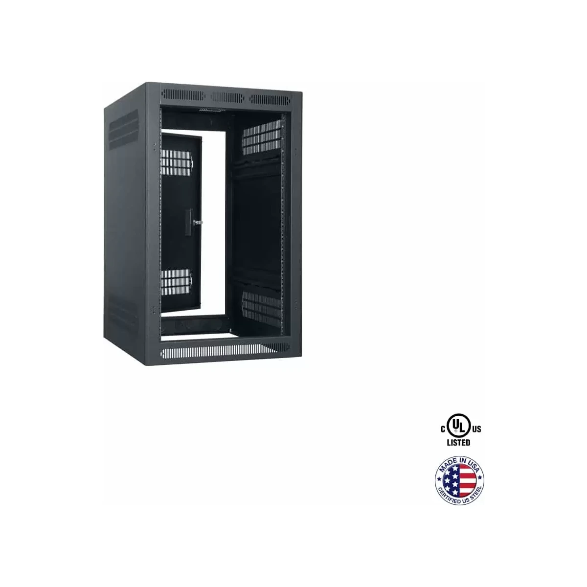 Lowell LER Series 18U x 27"D Enclosed AV Rack with or without Rear Door product image