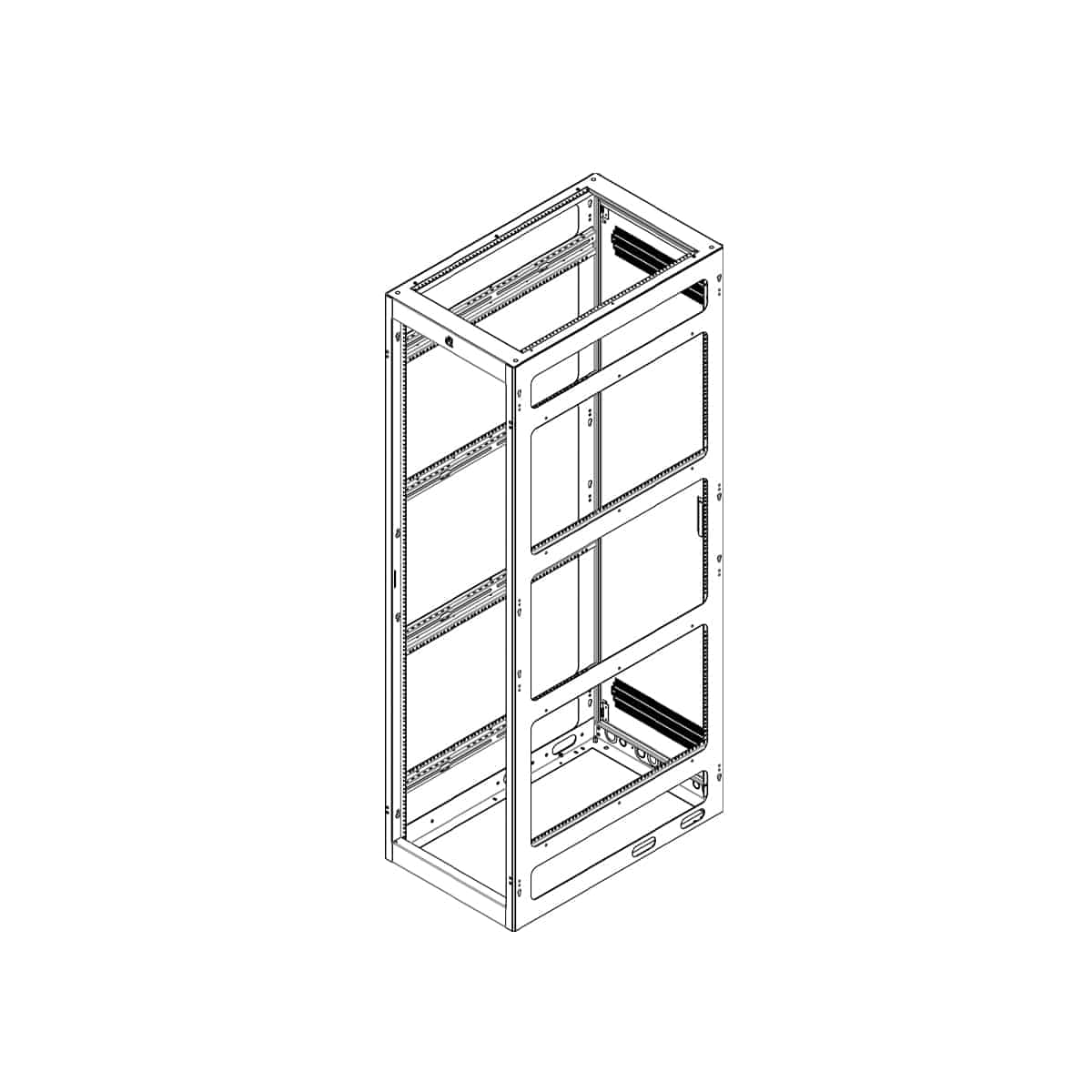 Lowell LGNR-4436 Gangable Narrow Rack 44U x 36D - view 2