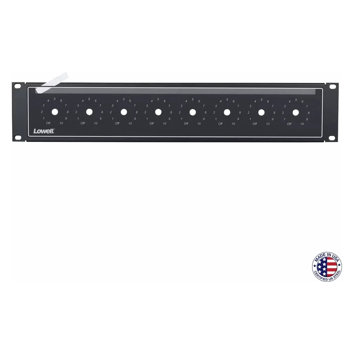Lowell LVC8P-ID-2 Rack Panel for Eight Volume Controls, 2U