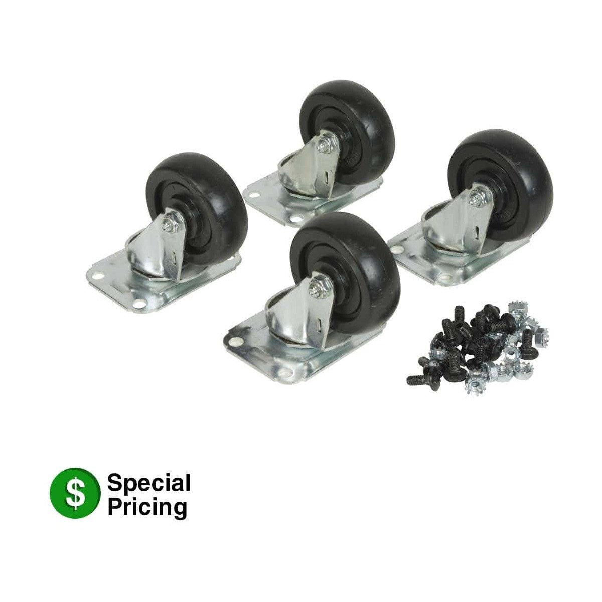 Lowell LXR-C3S Swivel Casters for Slim 19"W Rack product image