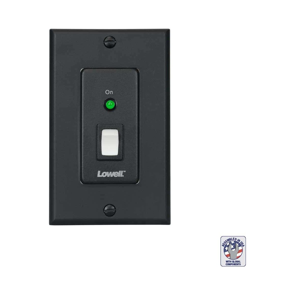 Lowell RPSB Series Wall Switch, Black Decorator Plate