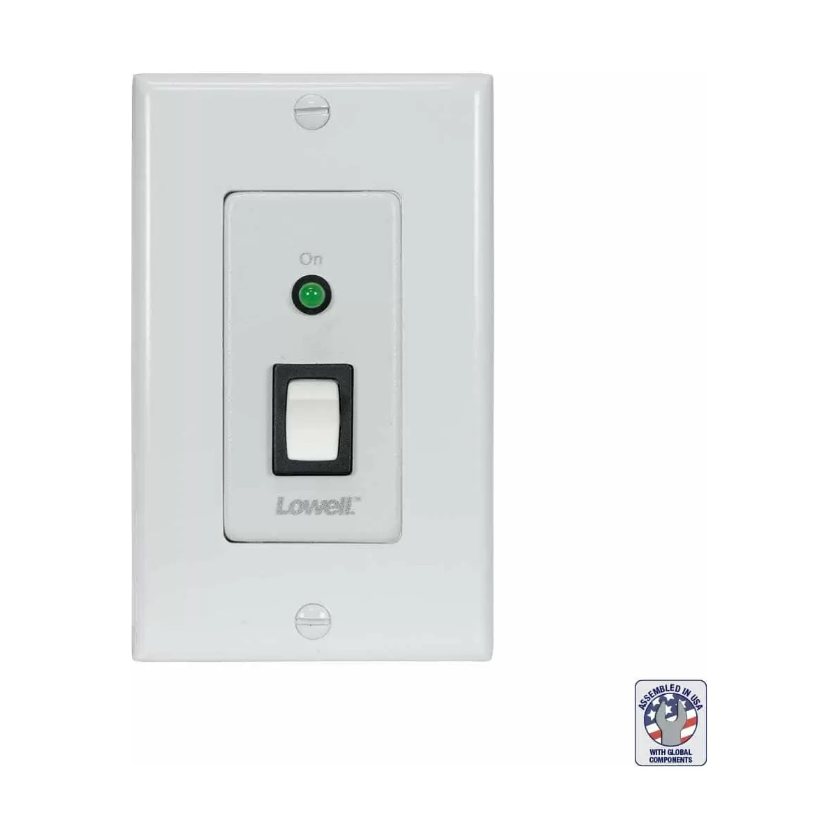 Lowell RPSW Series Wall Switch, White Decorator Plate