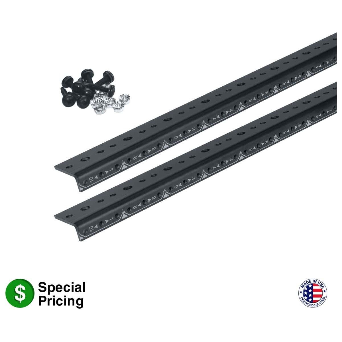 Lowell RRTF Series 10-32 Rack Rails with Hardware, Thin Flange product image