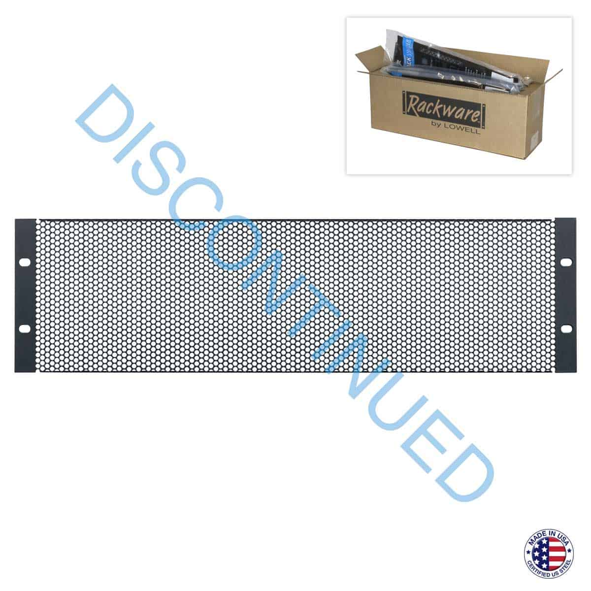 Lowell SVPL-3CC Steel Vent Panel 3U 6-pk