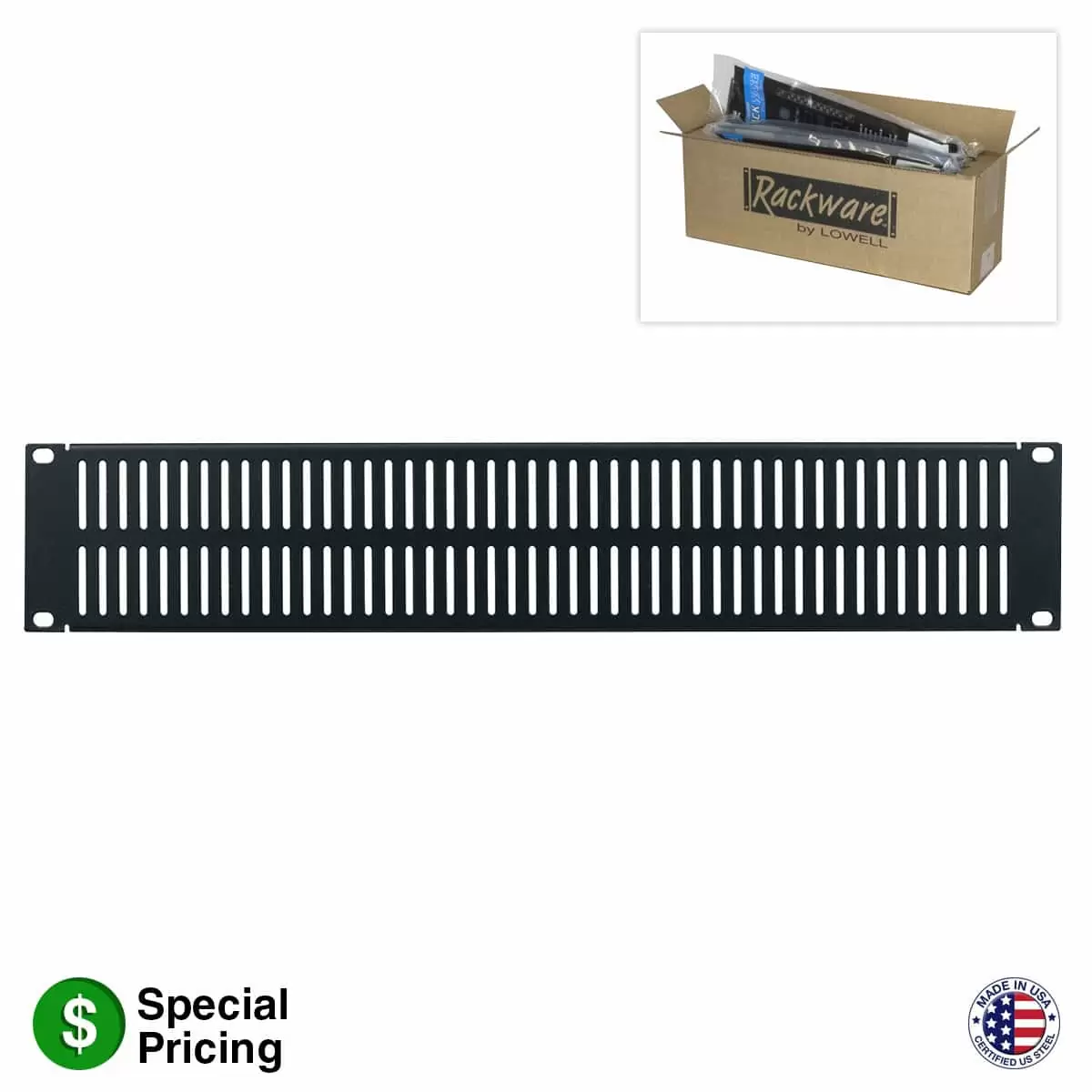 Lowell SVSP-2SC Steel Vent Panel 2U 24-pk