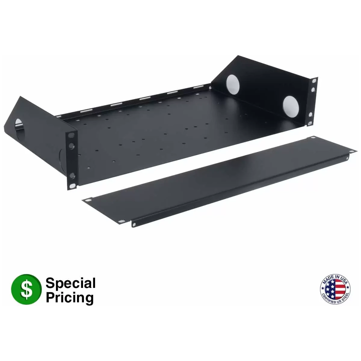 Lowell USE Series Rack Shelf with Punched Base & Security Panel product image