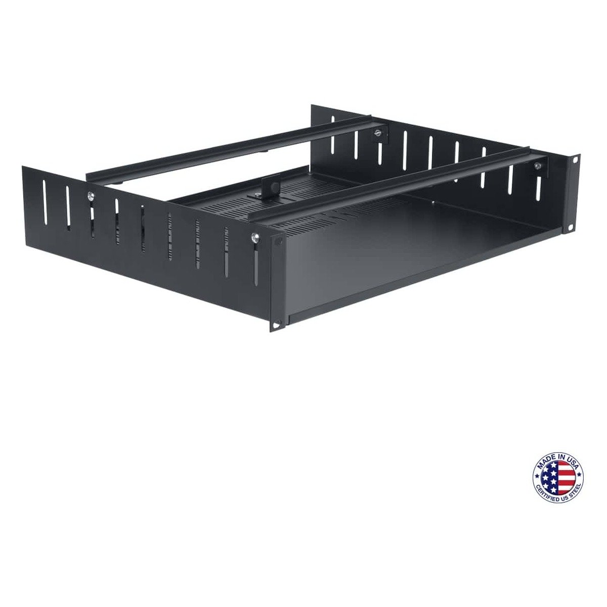 Lowell USVC Series Rack Utility Shelf with Vented Base, Clamps product image