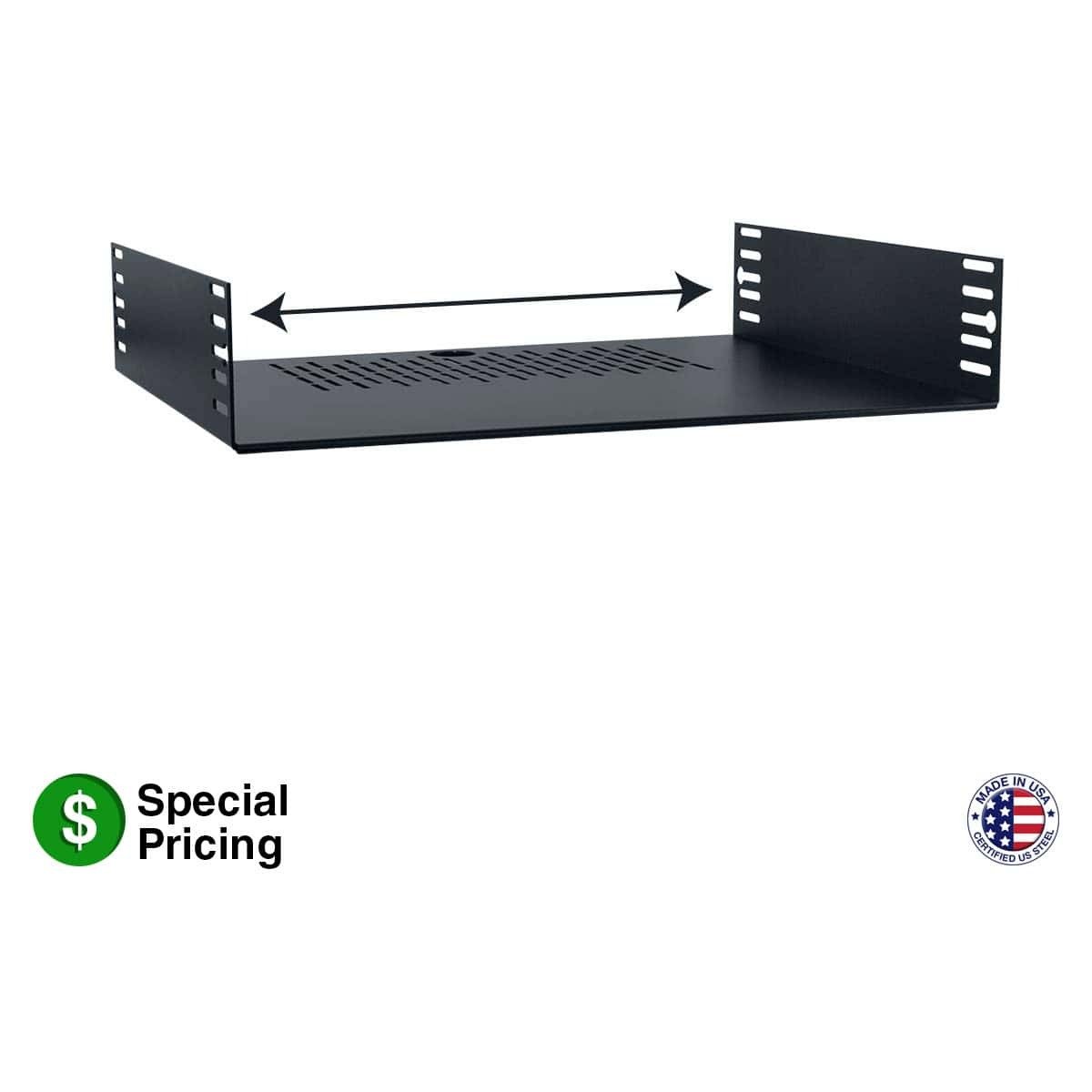Lowell VWS-214 Vari-Width Rack Shelf 14D