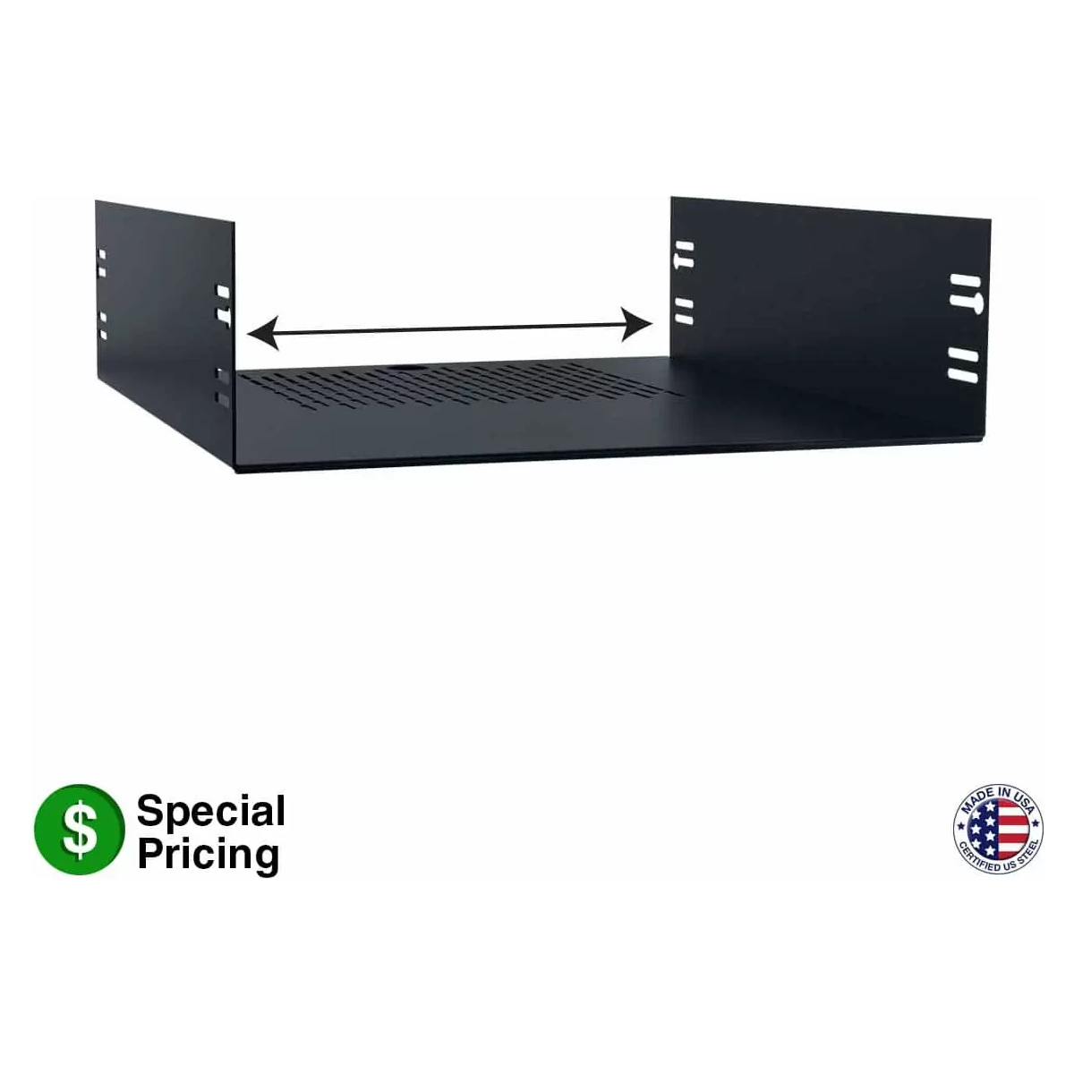 Lowell VWS-218 Vari-Width Rack Shelf 18D