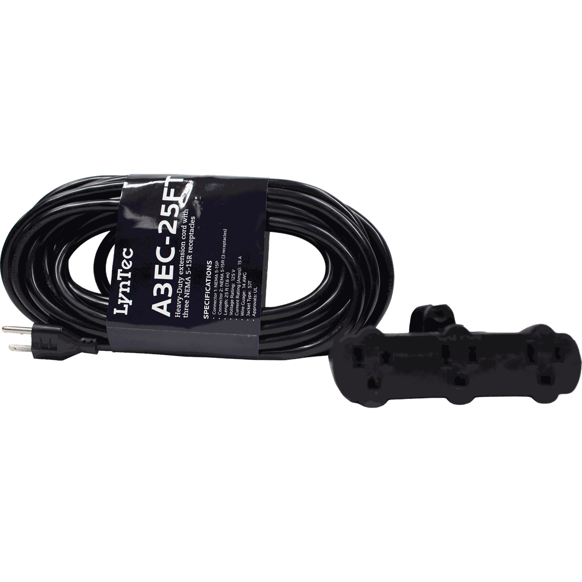 A3EC25FT 25' Heavy Duty 3-Outlet Extension Cord