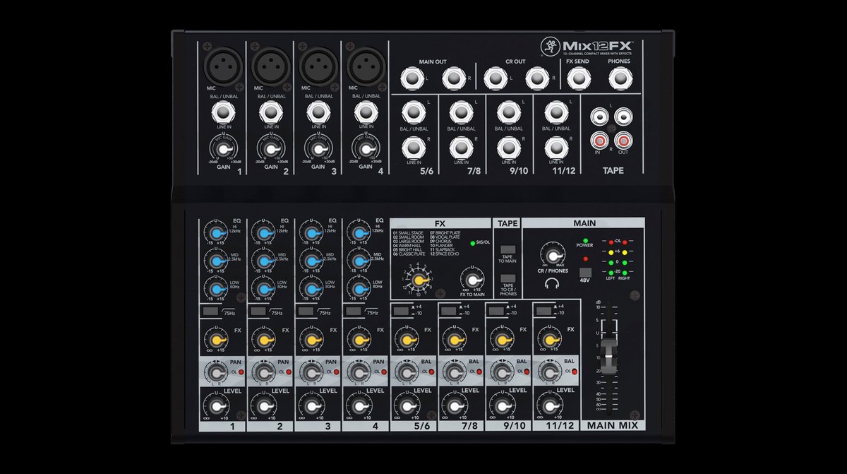 Mackie Mix12FX 12-Channel Compact Mixer with Effects - view 6