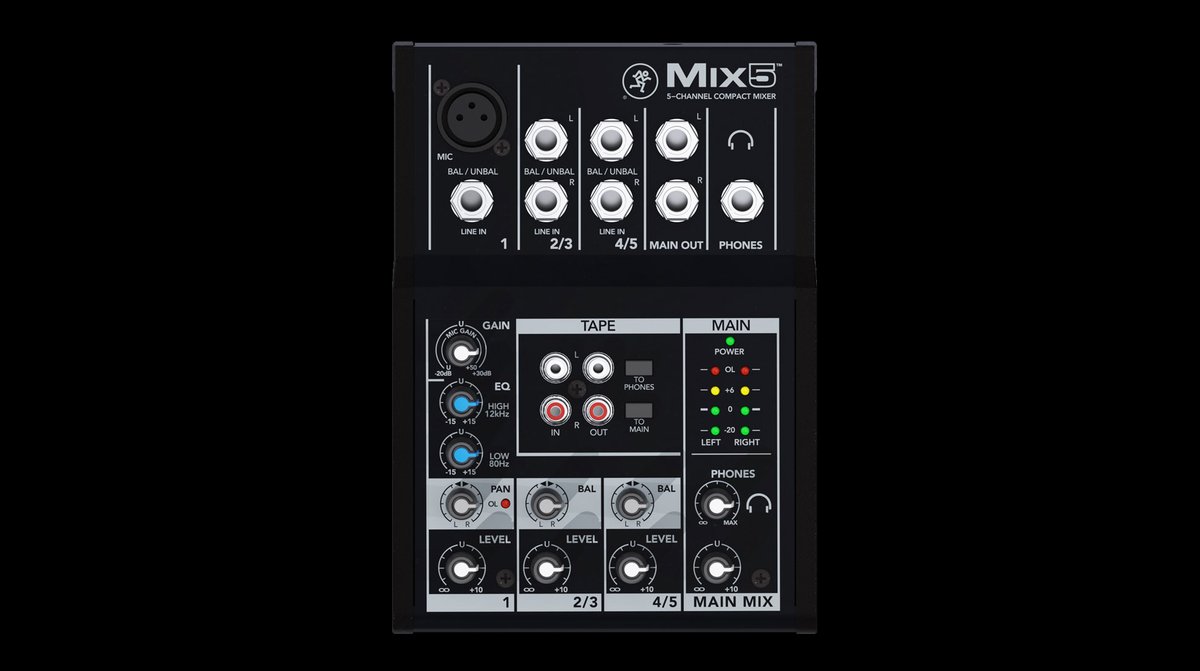 Mackie Mix5 5-Channel Compact Mixer - view 6