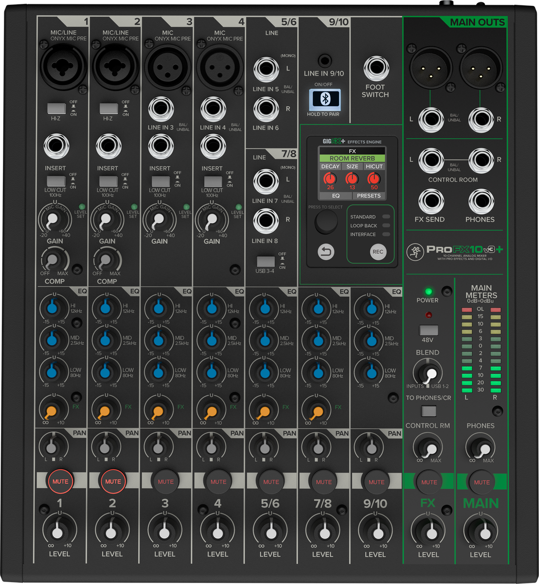 Mackie ProFX10v3+ 10-Channel Analog Mixer with Bluetooth and USB - view 5