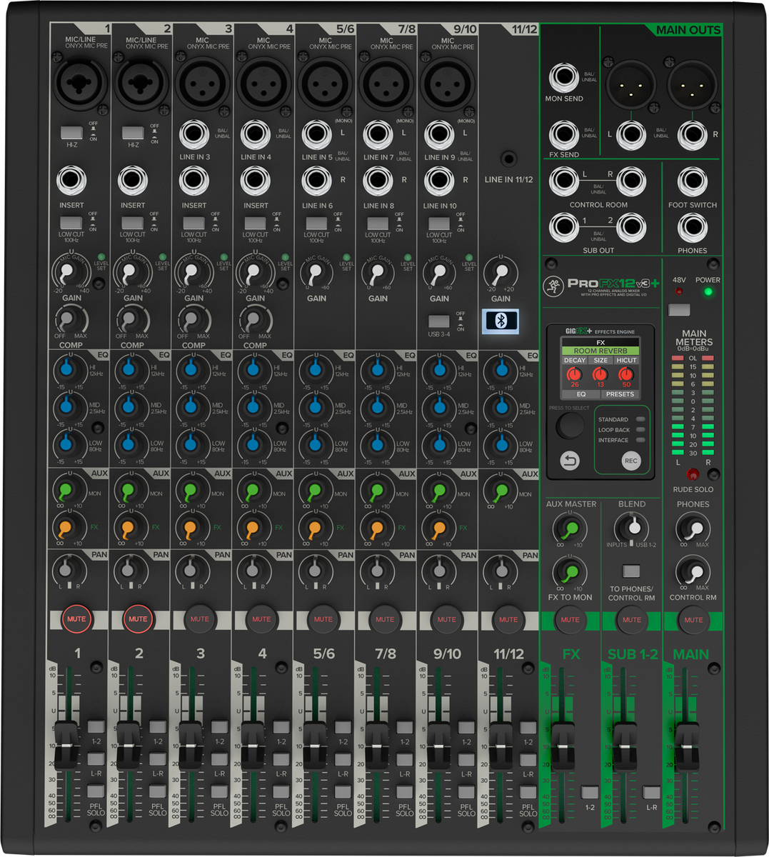 Mackie ProFX12v3+ 12-Channel Analog Mixer with Bluetooth and USB - view 5
