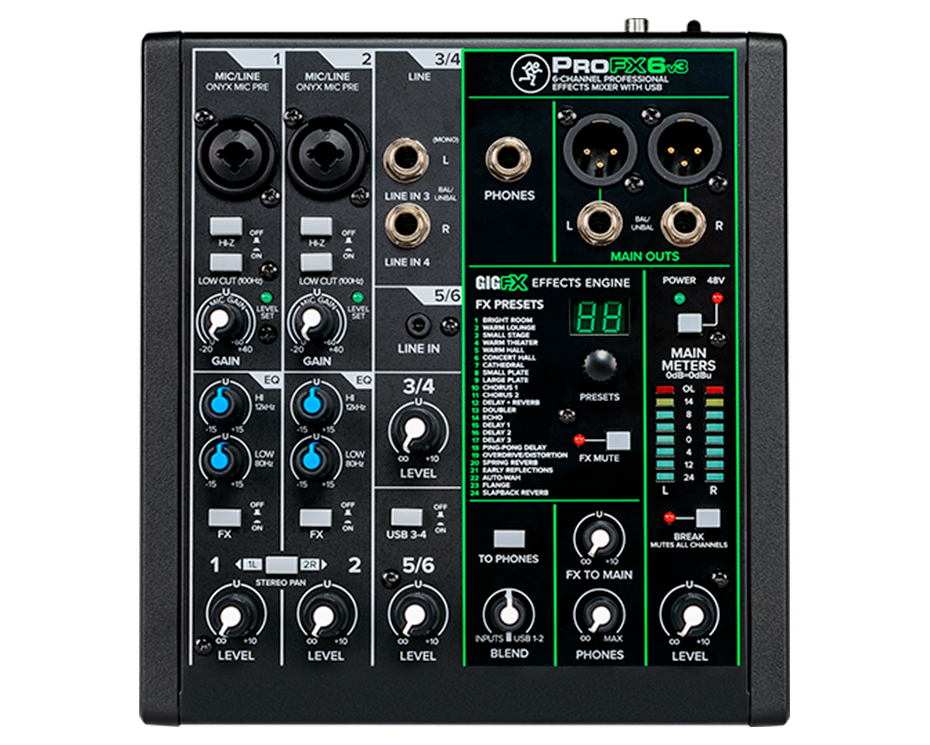 Mackie ProFX6v3 6-Channel Analog Mixer with USB - view 2