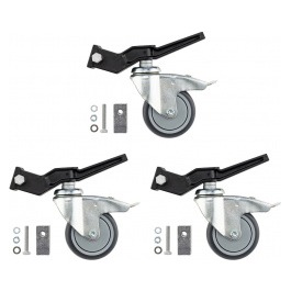 Avenger Braked Wheel Set of 3 fits 20mmx20mm & 25mmx25mm Black