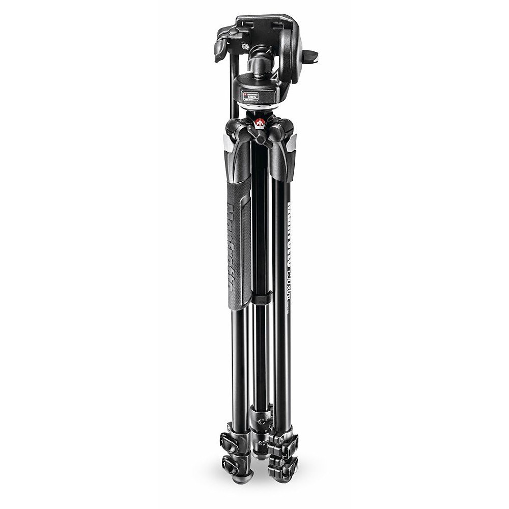 Manfrotto 290 XTRA Kit, Aluminum 3 section tripod with fluid head - view 2