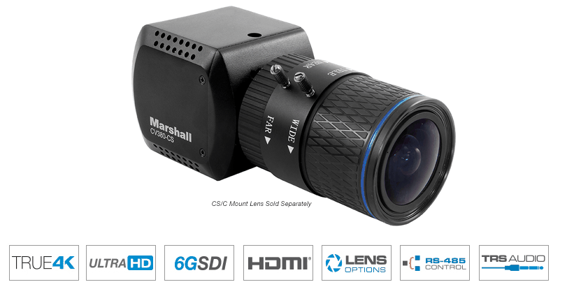 Marshall Electronics CV380-CS Compact 4K30 Camera, 6G-SDI and HDMI