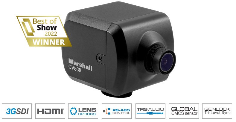 Marshall Electronics CV568 Miniature Global Shutter Camera with Genlock