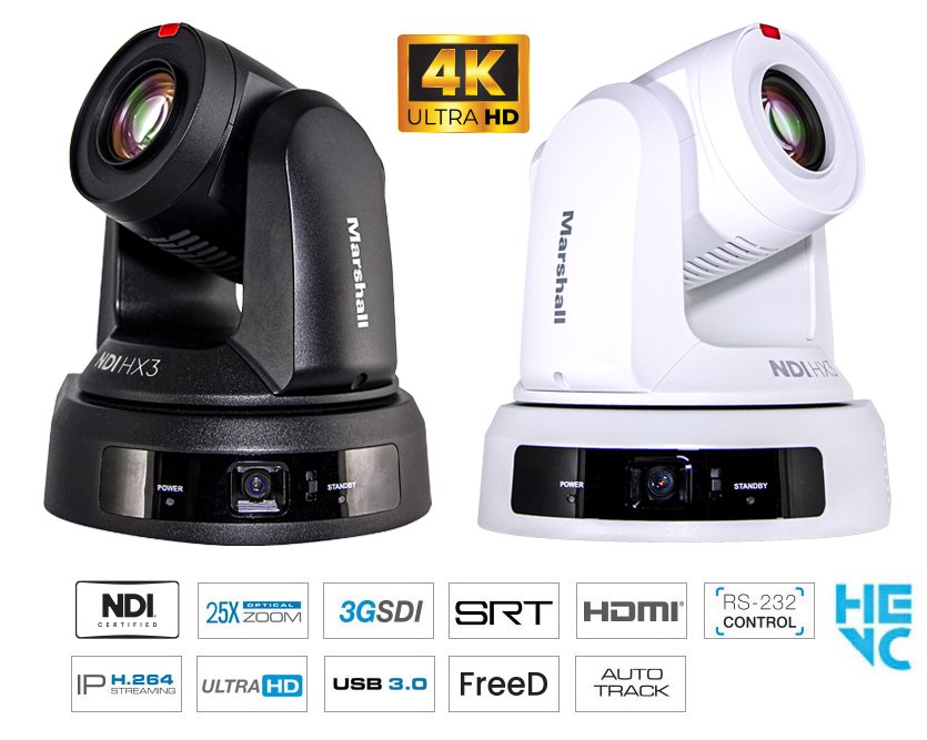 Marshall Electronics CV625 25X UHD60 PTZ Intelligent Auto Tracking Camera