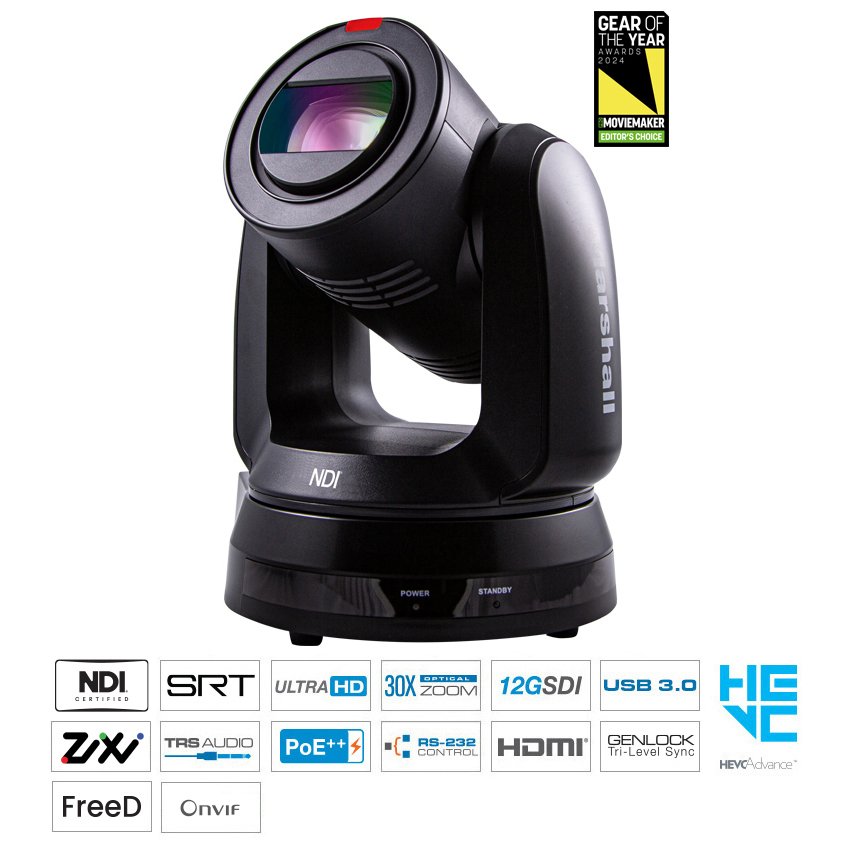 Marshall Electronics CV730-BHN 30x UHD60 NDI PTZ Camera