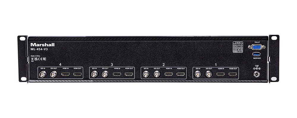 Marshall Electronics ML-454-V3 Quad 4.5 Inch Rackmount Monitor, HDMI and 3G-SDI - view 5