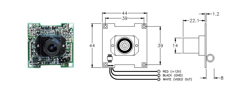 Marshall Electronics V-1205 Miniature B/W Board Camera - view 2