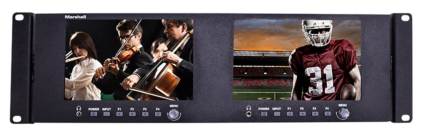 Marshall Electronics V-702W Dual 7 Inch Rackmount Monitor with Waveform and Vectorscope - view 2