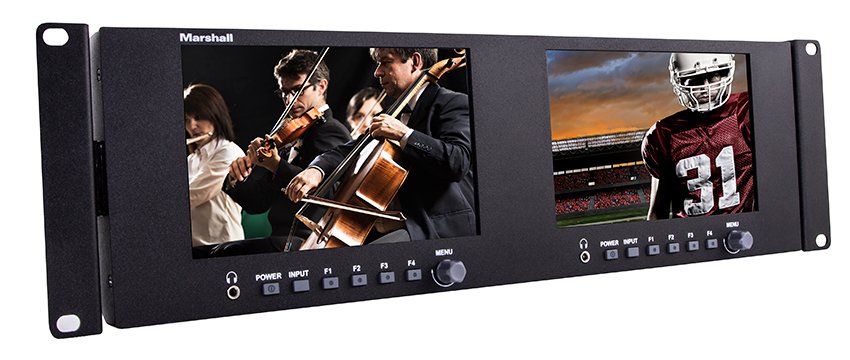 Marshall Electronics V-702W Dual 7 Inch Rackmount Monitor with Waveform and Vectorscope - view 3