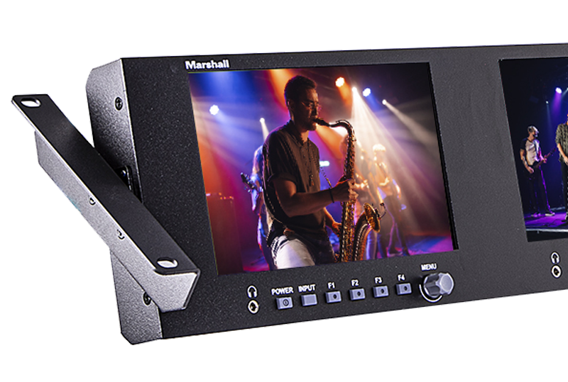 Marshall Electronics V-702W-12G-V2 Dual 7 Inch Rackmount Monitor with 12G-SDI - view 2