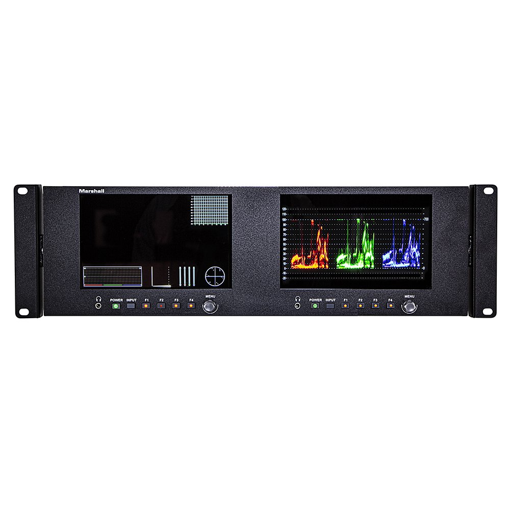 Marshall Electronics V-702W-12G-V2 Dual 7 Inch Rackmount Monitor with 12G-SDI - view 3