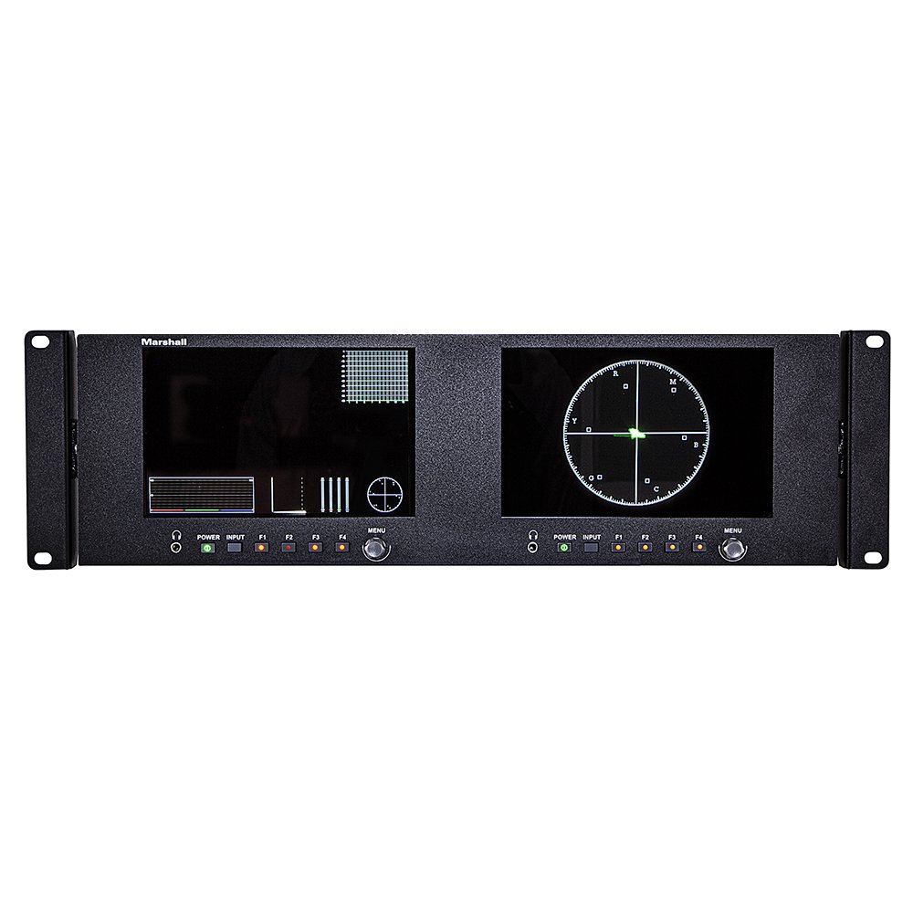 Marshall Electronics V-702W-12G-V2 Dual 7 Inch Rackmount Monitor with 12G-SDI - view 4