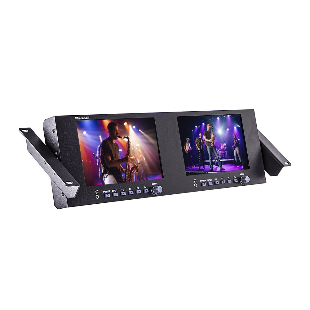 Marshall Electronics V-702W-12G-V2 Dual 7 Inch Rackmount Monitor with 12G-SDI - view 5
