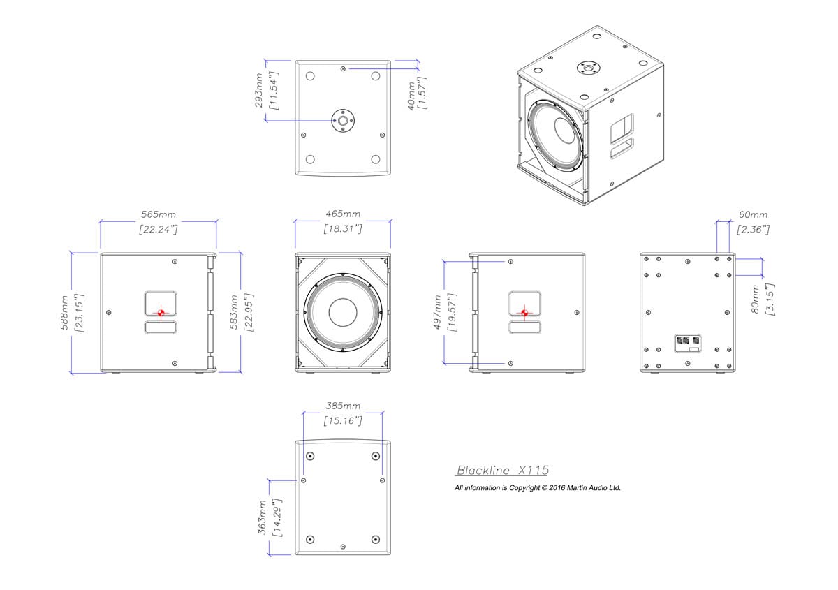 Martin Audio Blackline X115 15" Passive Subwoofer - view 3