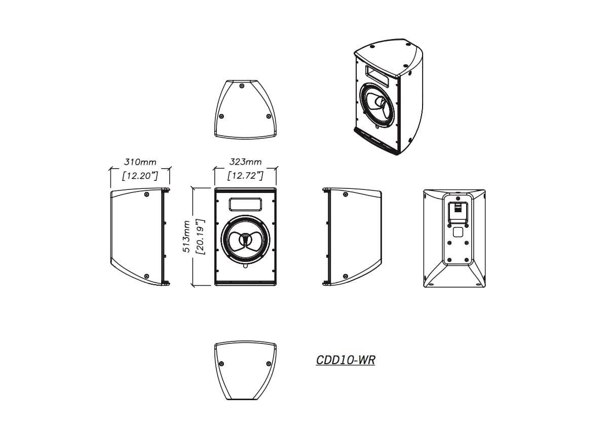 Martin Audio CDD10-WR 10" Weather-Resistant Coaxial On-Wall Loudspeaker - view 3