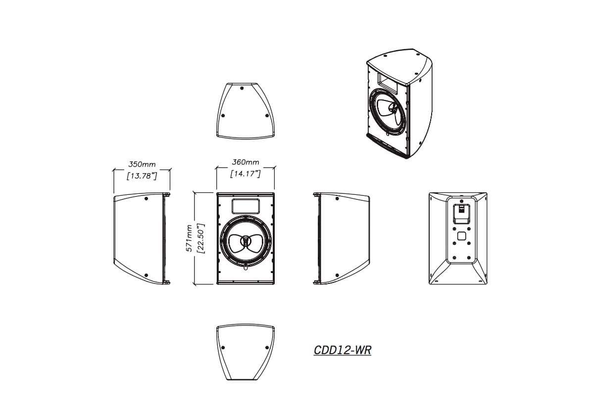 Martin Audio CDD12-WR 12" Weather-Resistant Coaxial On-Wall Loudspeaker - view 3