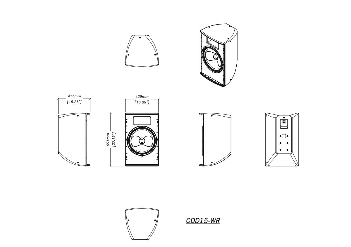 Martin Audio CDD15-WR 15" Weather-Resistant Coaxial On-Wall Loudspeaker - view 3