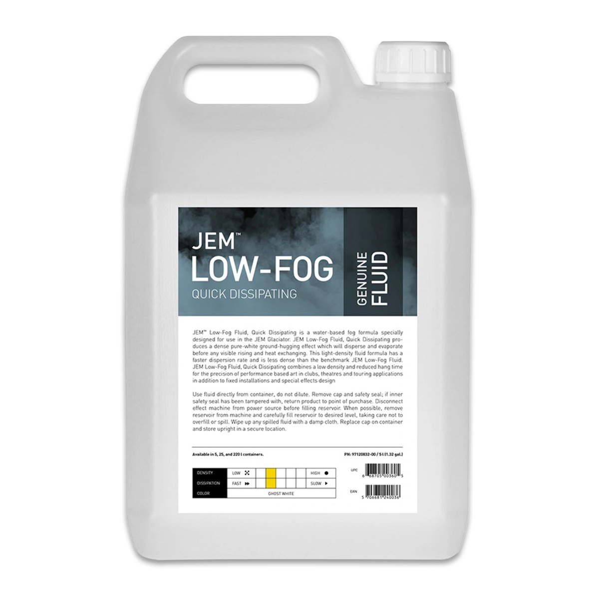 Martin JEM Low-Fog Fluid, Quick Dissipating