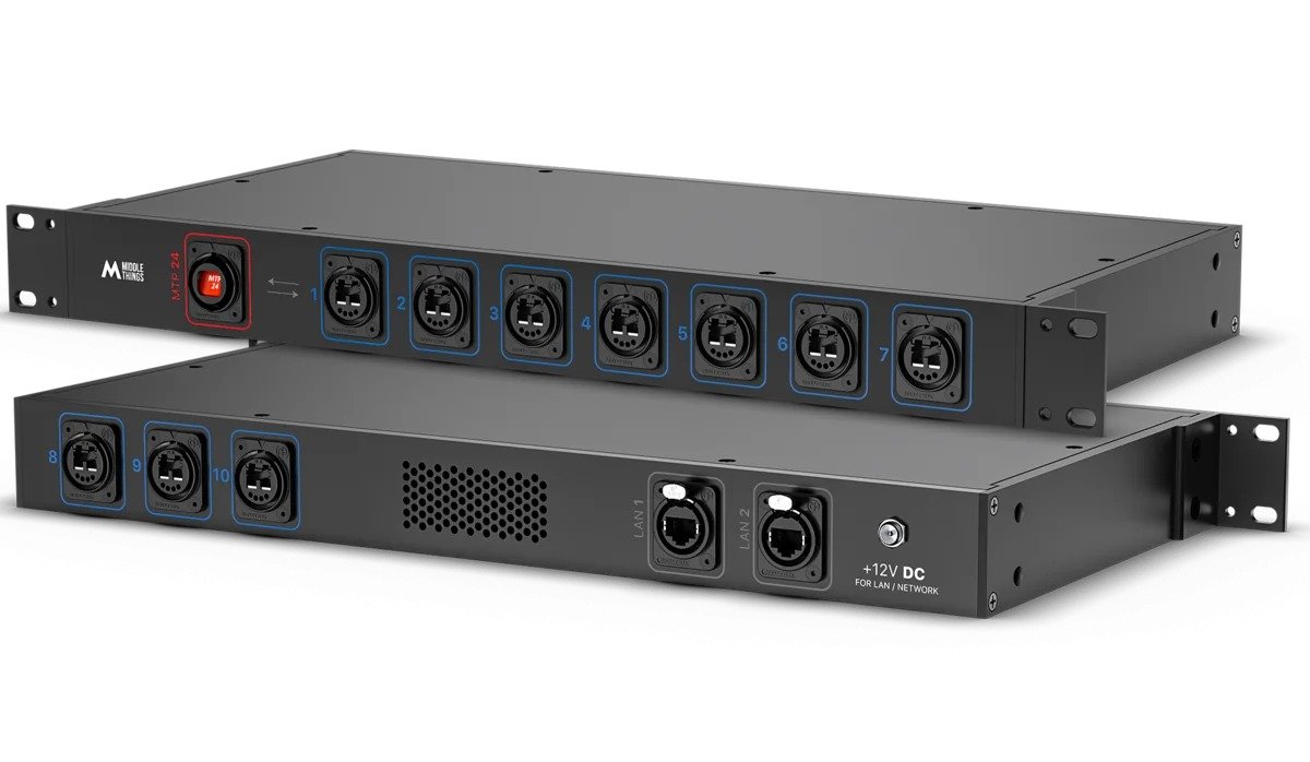 Middle Things Fiber Bridge 10 12G Splitting One MTP 24 Trunk Into 10 Camera