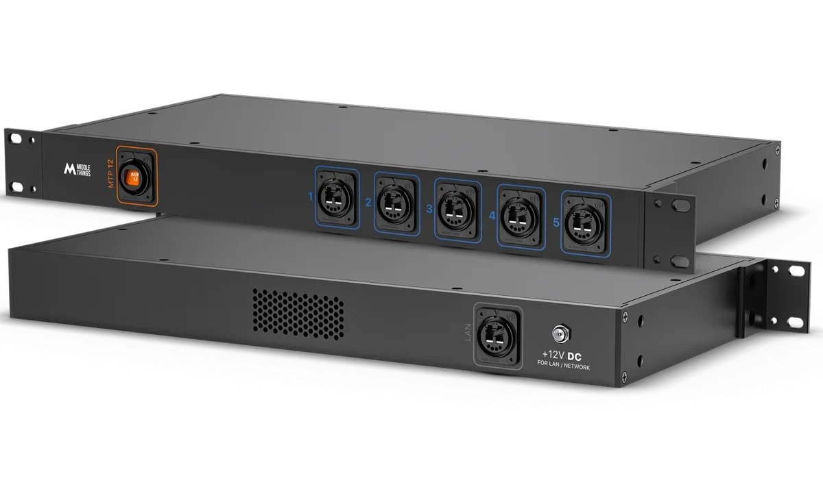 Middle Things Fiber Bridge 5 12G One MTP 12 Trunk Fiber Into 5 Camera-ready