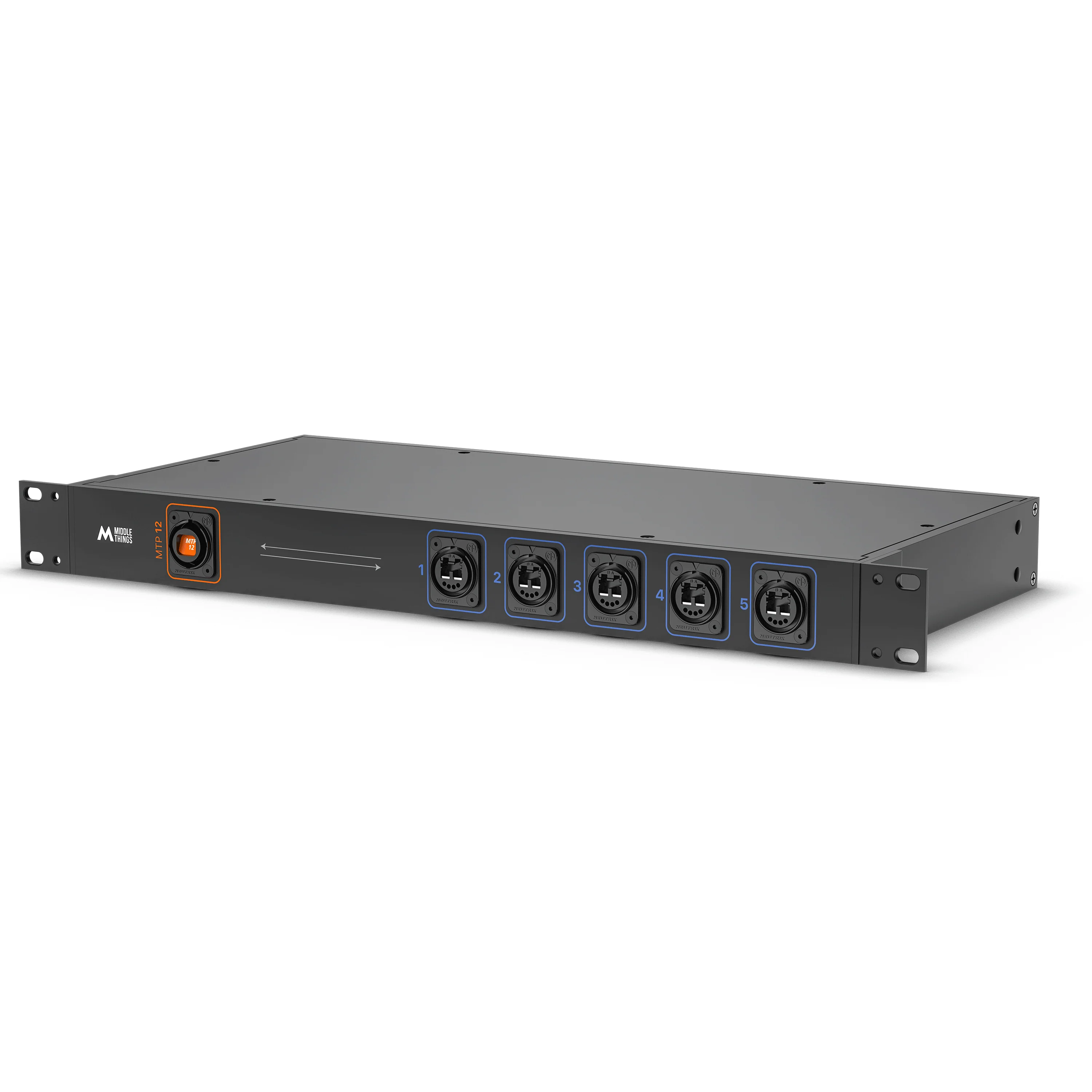 Middle Things Fiber Bridge 5 12G One MTP 12 Trunk Fiber Into 5 Camera-ready - view 2