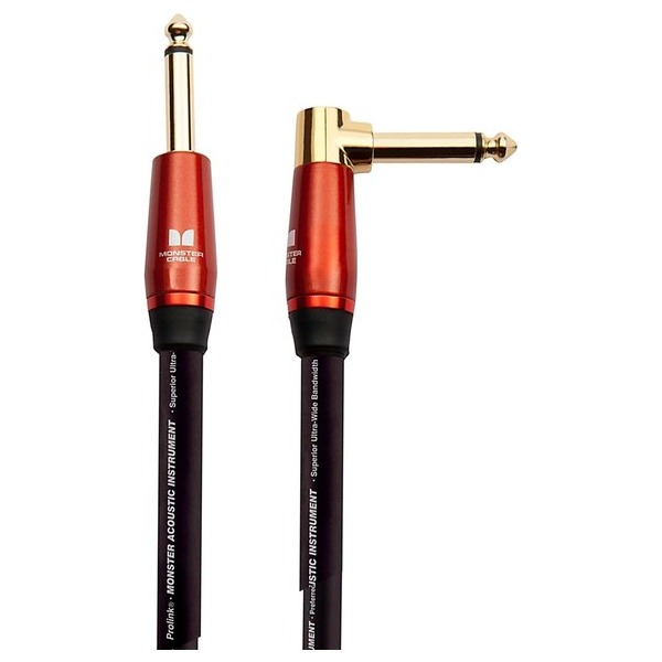 Monster Prolink® Acoustic Instrument Cable, Right Angle to Straight, 21 Feet
