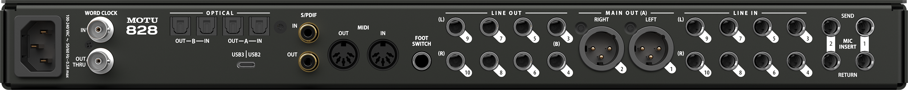 MOTU 828 28x32 USB3 Audio Interface with DSP Mixing and Effects - view 3