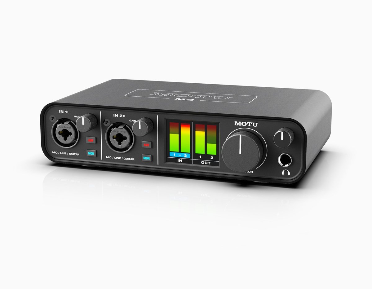 MOTU M2 2x2 USB-C Audio Interface with Full-Color Metering
